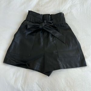Zara leather shorts